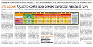 QUANTO COSTA NON ESSERE INVESTITI